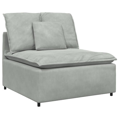 Modulares Sofa mit Kissen Samt Hellgrau