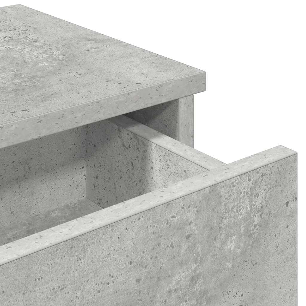 Wandregal mit Schubladen Betongrau 60x28x15 cm Holzwerkstoff
