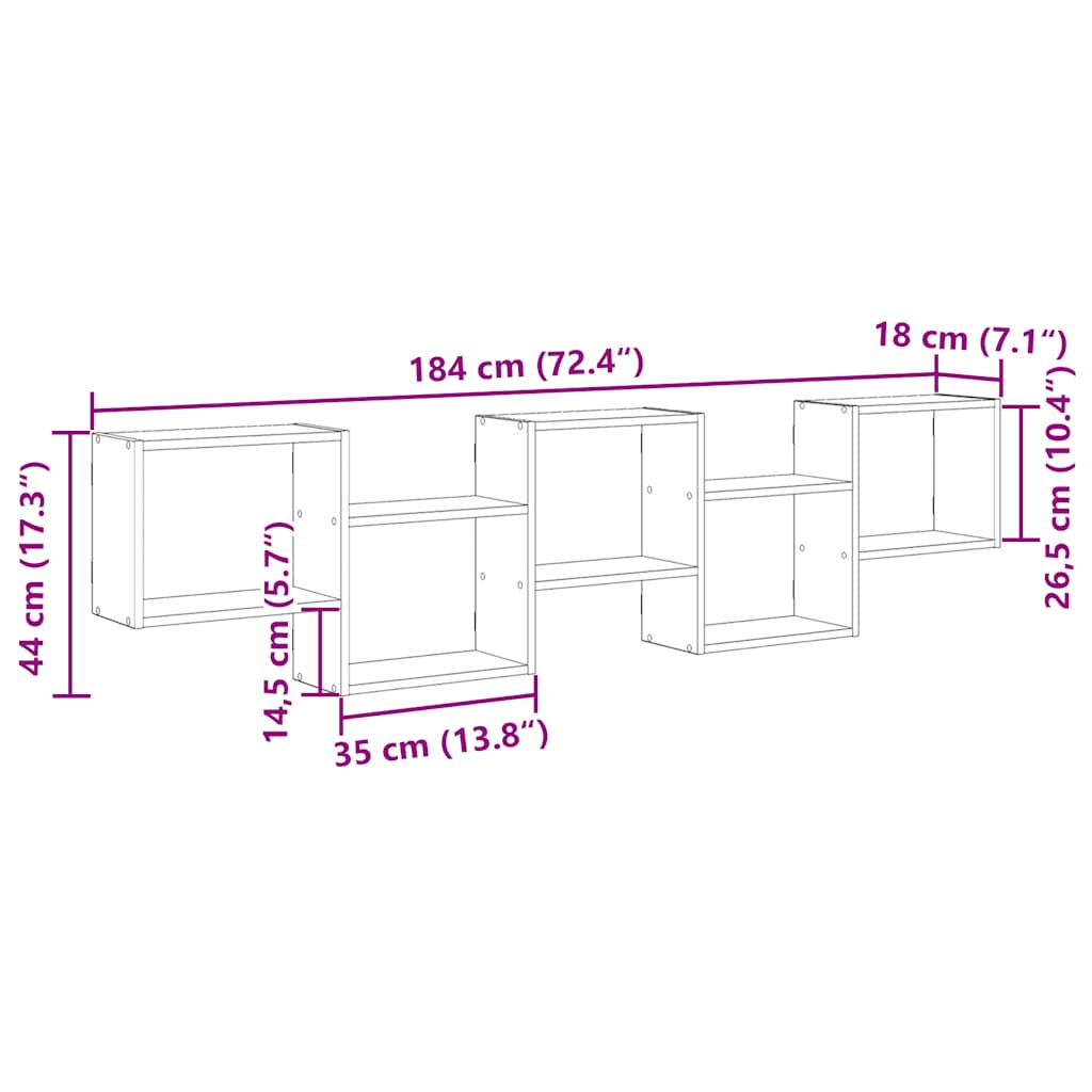 Würfelregal 5 Fächer Altholz-Optik Holzwerkstoff