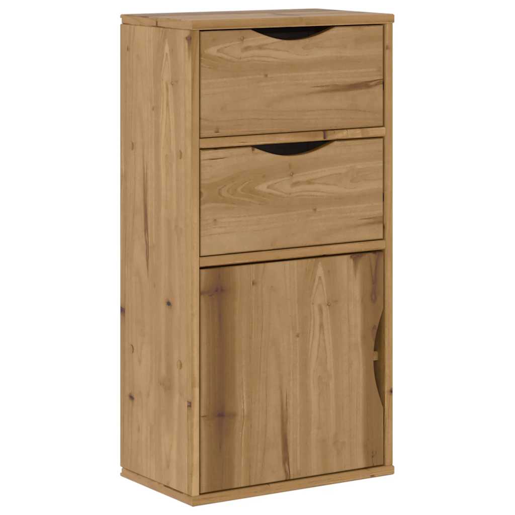 Beistellschrank mit Schubladen ODDA 40x24x79 cm Massivholz Kiefer