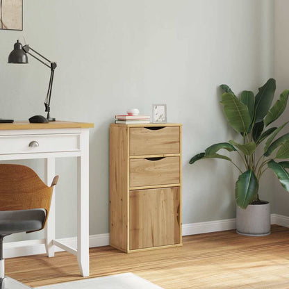 Beistellschrank mit Schubladen ODDA 40x24x79 cm Massivholz Kiefer