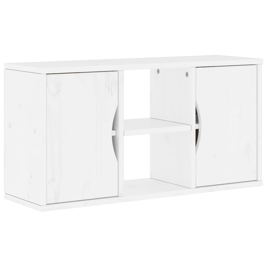 TV-Schrank ODDA Weiß 79x24x40 cm Massivholz Kiefer