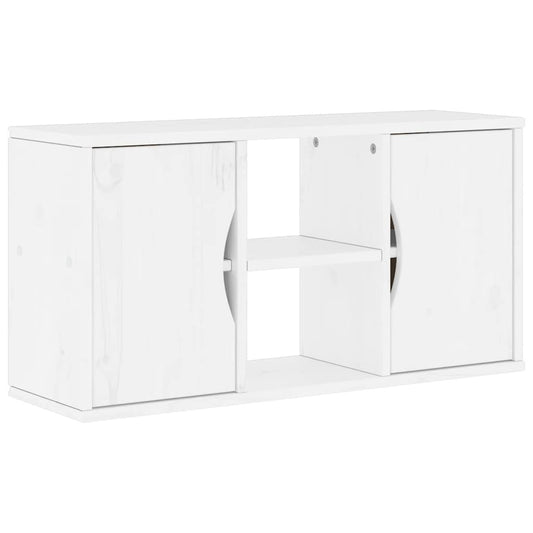 TV-Schrank ODDA Weiß 79x24x40 cm Massivholz Kiefer
