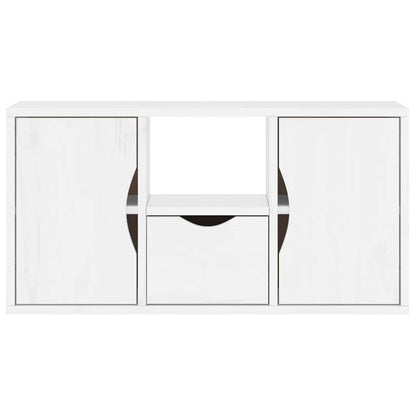 TV-Schrank mit Schublade Weiß 79x24x40 cm Massivholz Kiefer