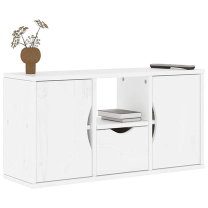 TV-Schrank mit Schublade Weiß 79x24x40 cm Massivholz Kiefer