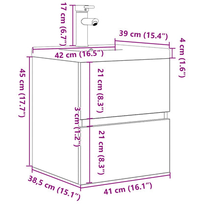 2-tlg. Badmöbel-Set Betongrau Holzwerkstoff