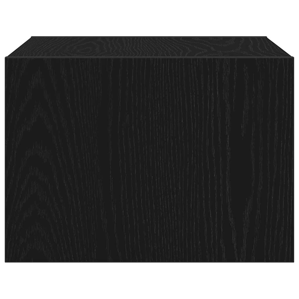 Wand-Nachttische mit LED-Leuchten 2 Stk. Schwarz Eichen-Optik