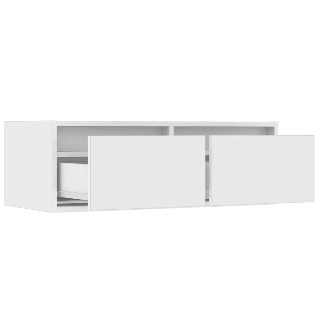 TV-Schrank mit LED-Leuchten Weiß 75x35,5x25 cm