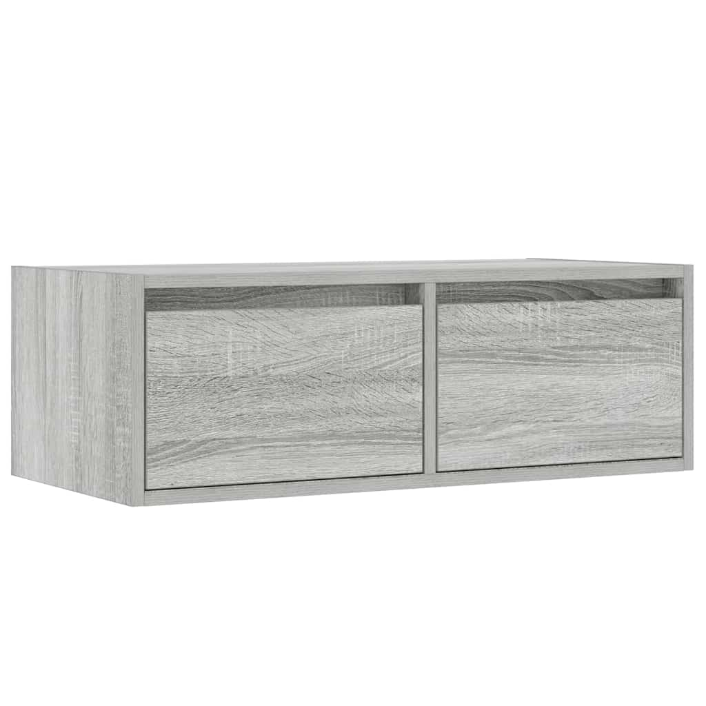 TV-Schrank mit LED-Leuchten Grau Sonoma 75x35,5x25 cm