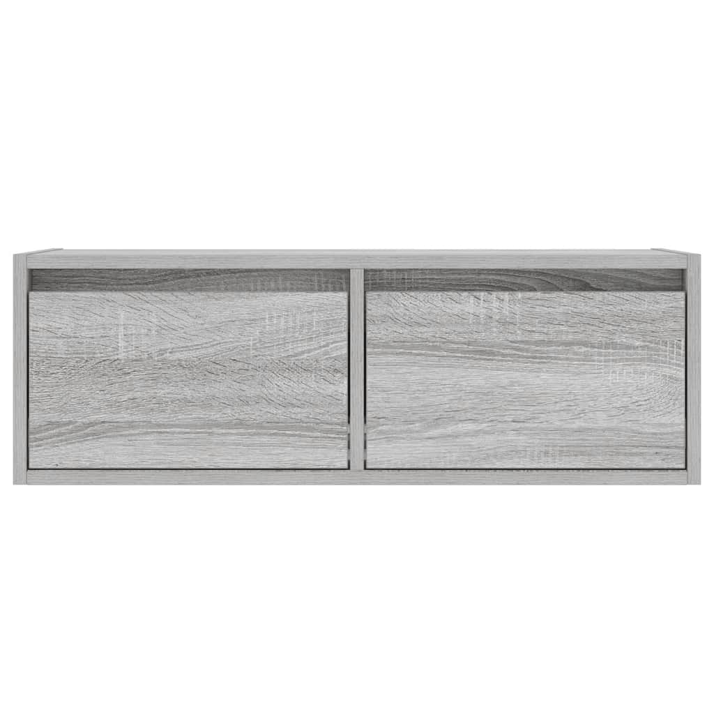 TV-Schrank mit LED-Leuchten Grau Sonoma 75x35,5x25 cm