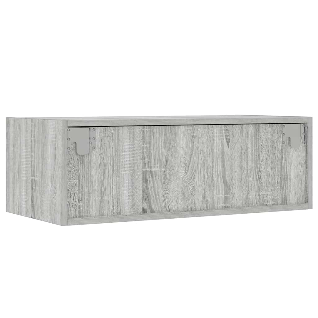 TV-Schrank mit LED-Leuchten Grau Sonoma 75x35,5x25 cm