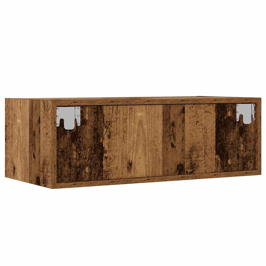 TV-Schrank mit LED-Leuchten Altholz-Optik 75x35,5x25 cm