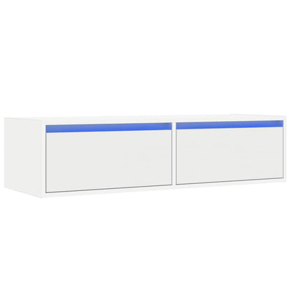 TV-Schrank mit LED-Leuchten Weiß 100x35,5x25 cm