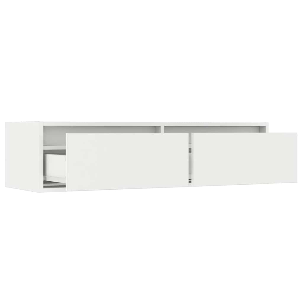 TV-Schrank mit LED-Leuchten Weiß 100x35,5x25 cm