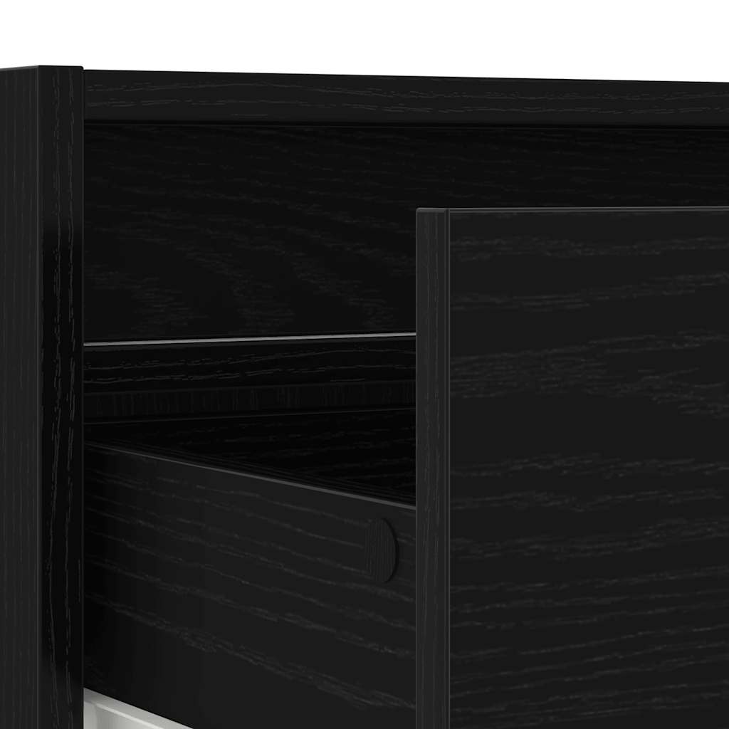 TV-Schrank mit LED-Leuchten Schwarz Eichen-Optik 100x35,5x25 cm