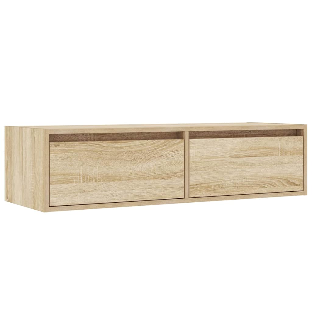 TV-Schrank mit LED-Leuchten Sonoma-Eiche 100x35,5x25 cm