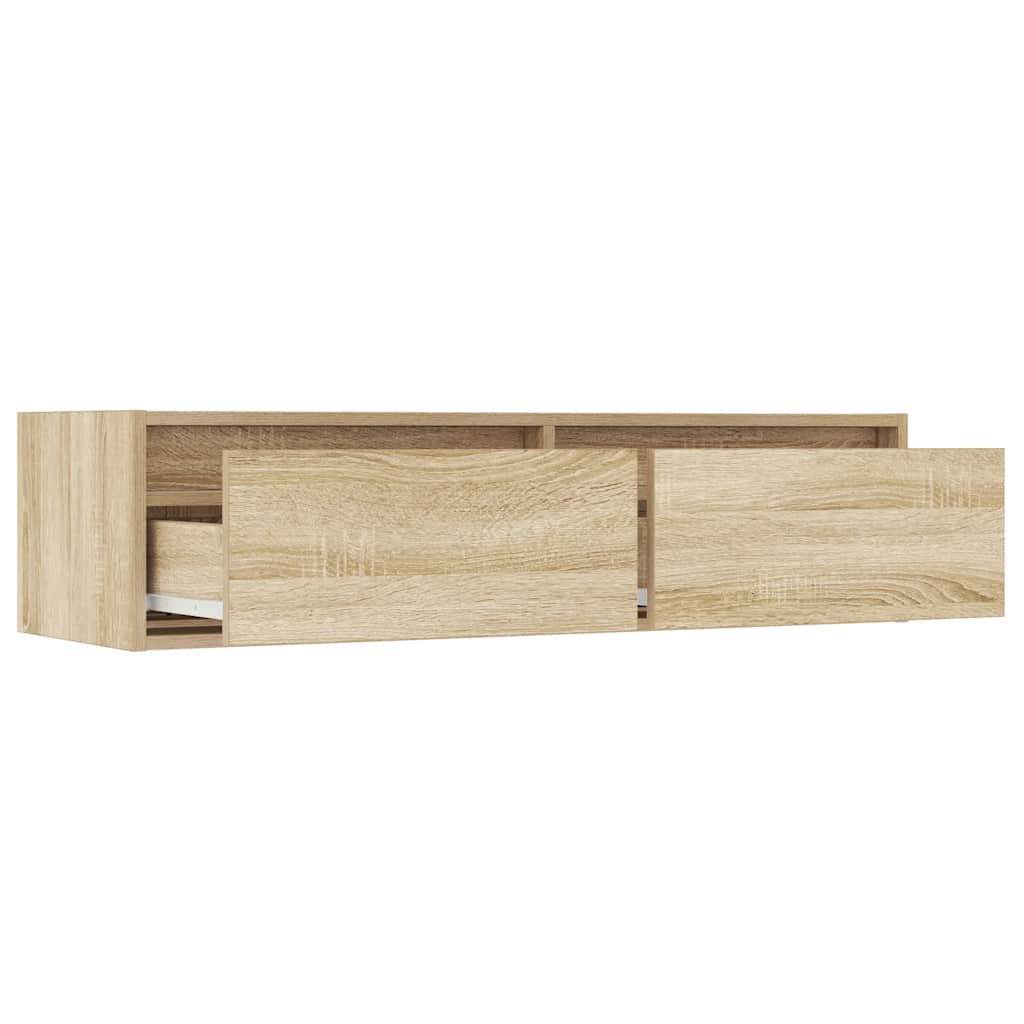 TV-Schrank mit LED-Leuchten Sonoma-Eiche 100x35,5x25 cm