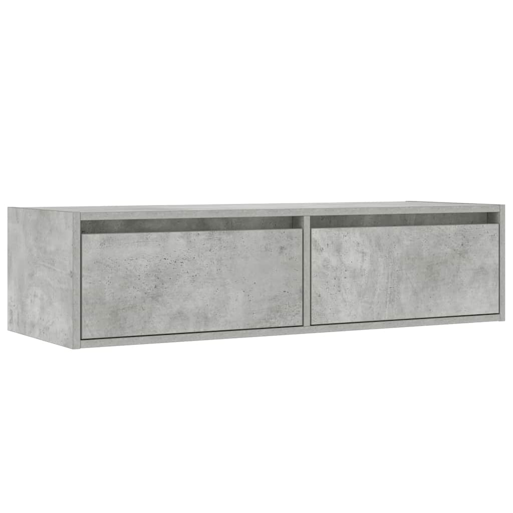 TV-Schrank mit LED-Leuchten Betongrau 100x35,5x25 cm