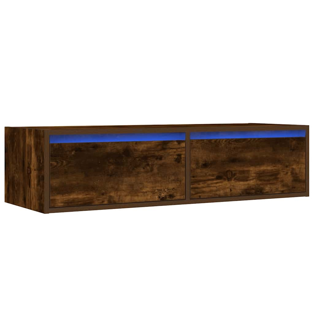 TV-Schrank mit LED-Leuchten Räuchereiche 100x35,5x25 cm