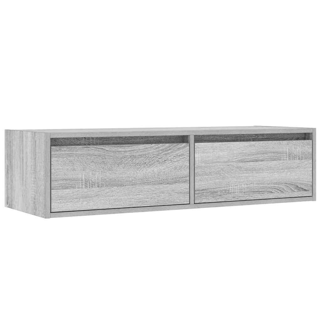 TV-Schrank mit LED-Leuchten Grau Sonoma 100x35,5x25 cm