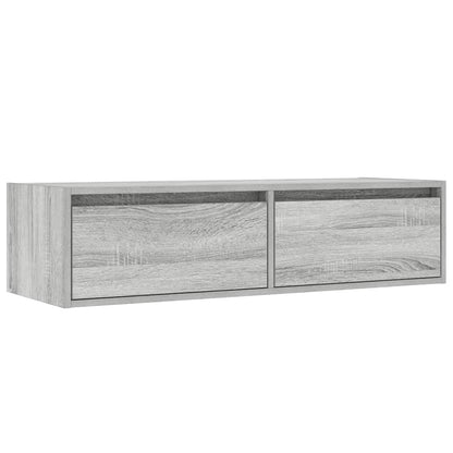 TV-Schrank mit LED-Leuchten Grau Sonoma 100x35,5x25 cm