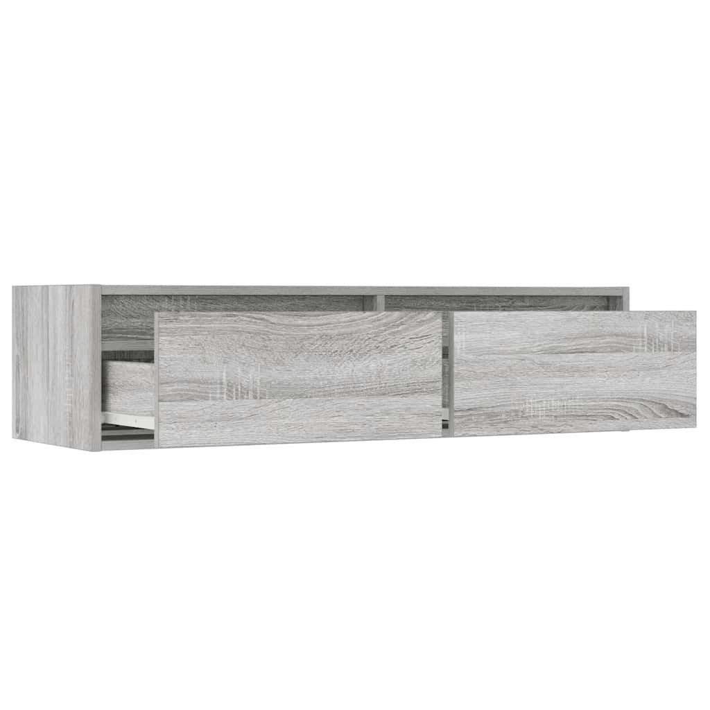 TV-Schrank mit LED-Leuchten Grau Sonoma 100x35,5x25 cm