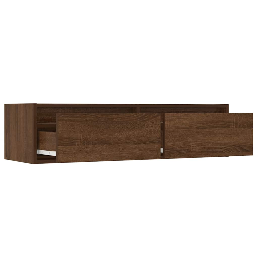 TV-Schrank mit LED-Leuchten Braun Eichen-Optik 100x35,5x25 cm