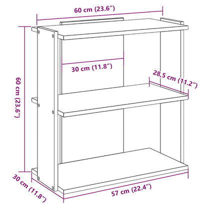 Bücherregal 3 Böden Schwarz 60x30x60 cm Holzwerkstoff
