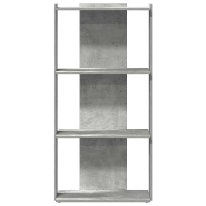 Bücherregal 3 Böden Betongrau 60x30x120 cm Holzwerkstoff