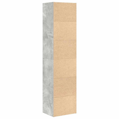 Bücherregal Betongrau 31x24x127 cm Holzwerkstoff