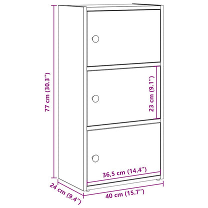Bücherregal Räuchereiche 40x24x77 cm Holzwerkstoff