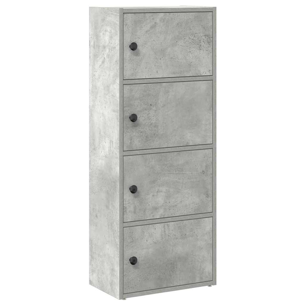Bücherregal Betongrau 40x24x102 cm Holzwerkstoff