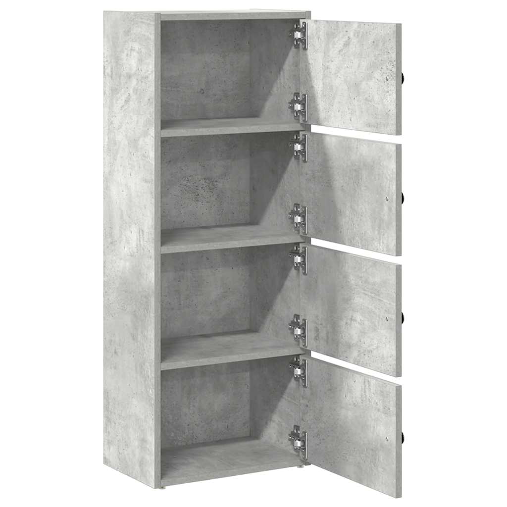 Bücherregal Betongrau 40x24x102 cm Holzwerkstoff