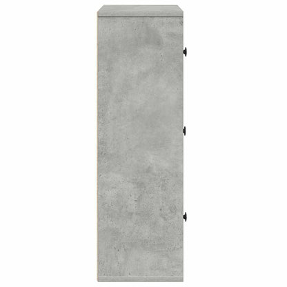 Bücherregal Betongrau 60x24x76,5 cm Holzwerkstoff