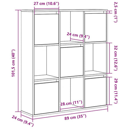 Bücherregal Schwarz Eichen-Optik 89x24x101,5 cm Holzwerkstoff