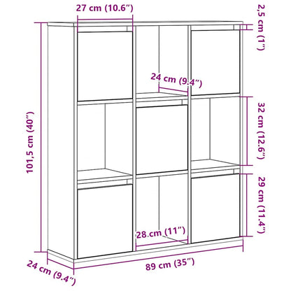 Bücherregal Sonoma-Eiche 89x24x101,5 cm Holzwerkstoff