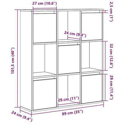 Bücherregal Braun Eichen-Optik 89x24x101,5 cm Holzwerkstoff