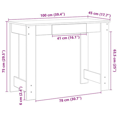 Schreibtisch Sonoma-Eiche 100x45x75 cm Holzwerkstoff