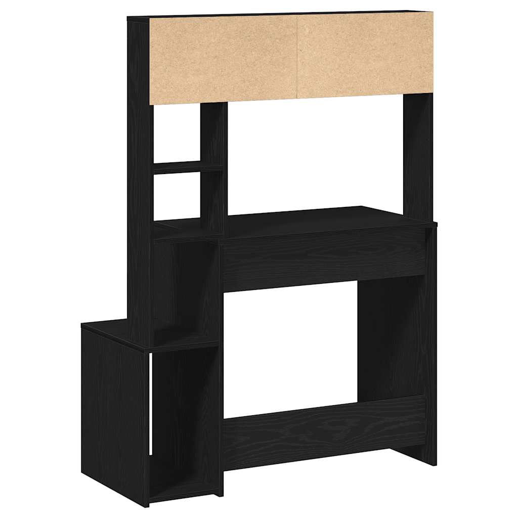 Schreibtisch mit Regal Schwarz 100x45x140 cm Holzwerkstoff