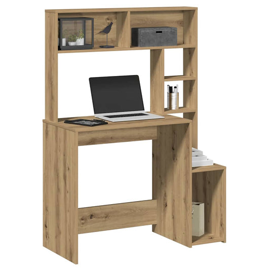 Schreibtisch mit Regal Artisan-Eiche 100x45x140cm Holzwerkstoff