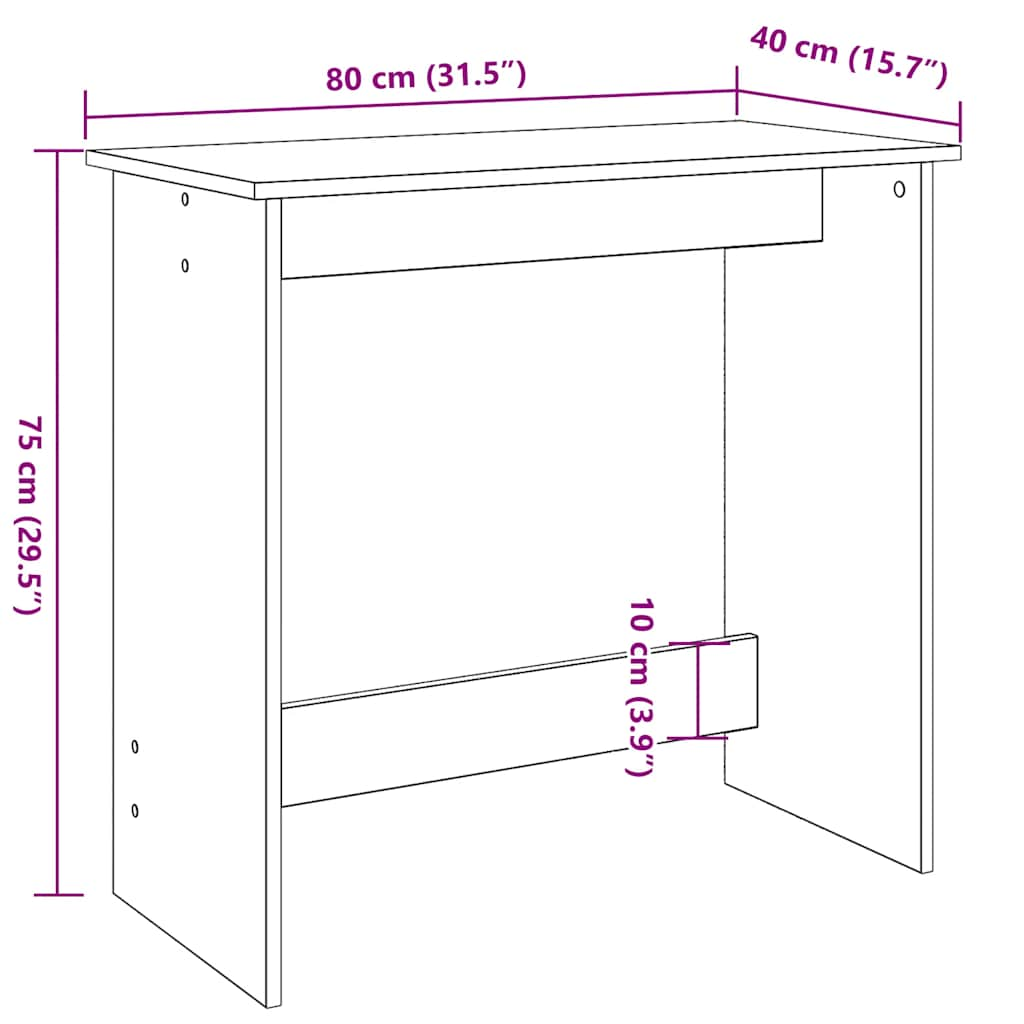 Schreibtisch Weiß 80×40×75 cm Holzwerkstoff