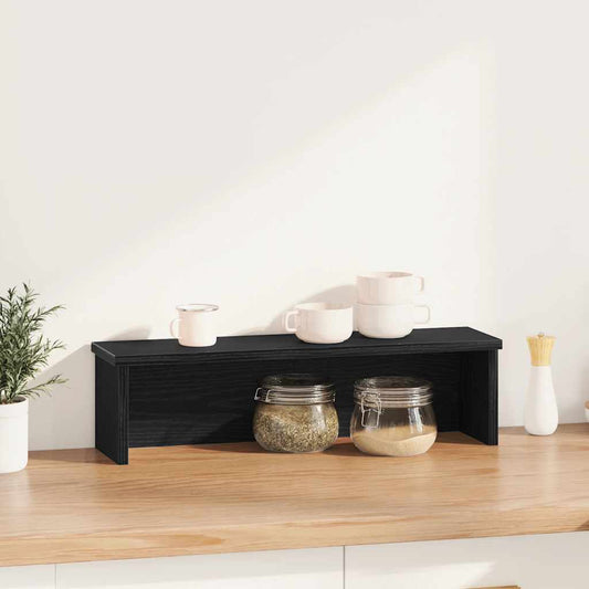 Küchenregal Stapelbar Schwarz 50x15x16 cm Holzwerkstoff
