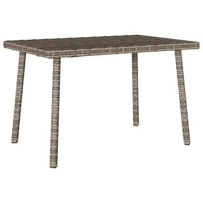 Garten-Couchtisch Rechteckig Grau 60x40x37 cm Poly Rattan
