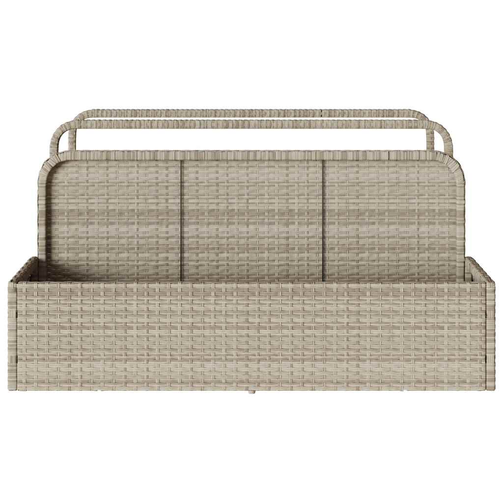 Pool Aufbewahrungsbehälter Hellgrau 110x100x57 cm Poly Rattan