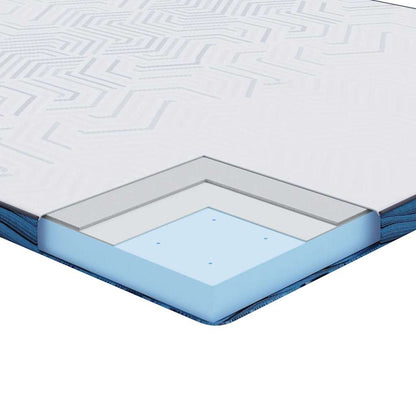 Matratzenpads Weiß und blau 140 x 200 cm Gel-Speicherschaum