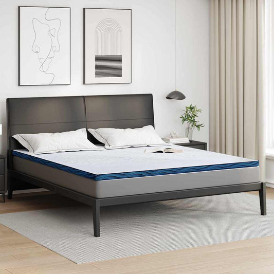 Matratzenpads Weiß und blau 200 x 200 cm Gel-Speicherschaum