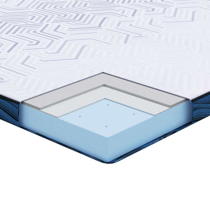 Matratzenpads Weiß und blau 100 x 200 cm Gel-Speicherschaum