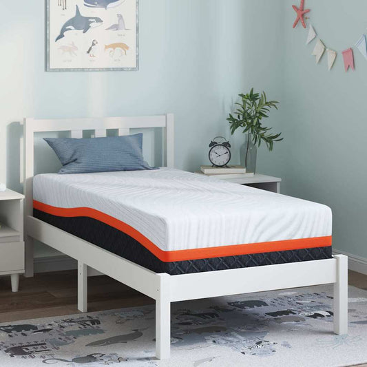 Matratze Weiß und Grau 80 x 160 cm Memory Foam