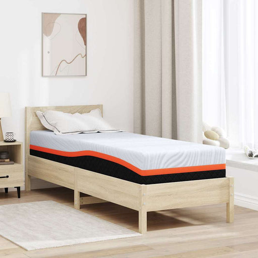 Matratze Weiß und Grau 70 x 200 cm Memory Foam