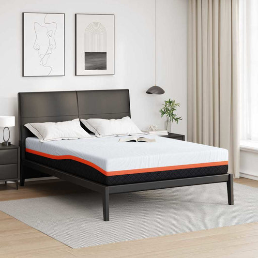 Matratze Weiß und Grau 140 x 200 cm Memory Foam